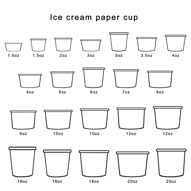 Ice cream paper cup double PE coating White card paper bowl - Custom ...